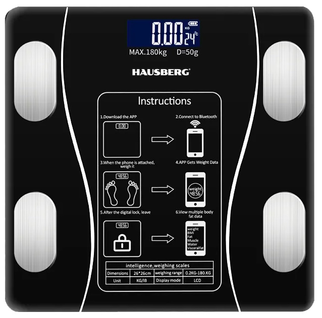 BATTERY BODY FAT SCALE WITH GLASS